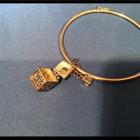 950 sterling bangle w/ prayer box (opens/closes) - Picture 5 of 8